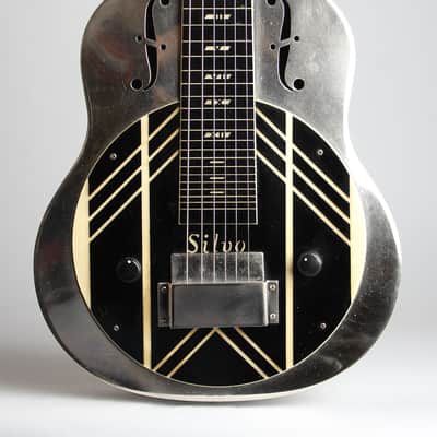 National Silvo Lap Steel Electric Guitar (1938), ser. #C-1296, original black hard shell case. image 3