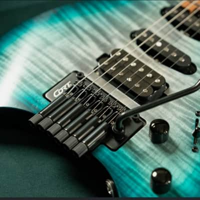 Cort Space 6GTR Electric Guitar w/Gig-bag. Semi Gloss Lagoon, B-Stock image 3