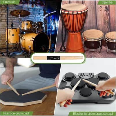 2/4/6/12 Pairs Drum Sticks, 5A Drum Sticks, Oval Wood Tip Drum Stick for Drums, Non-slip Drum Stick for Jazz Drum Electronic Drums Musical Instrument Percussion image 3