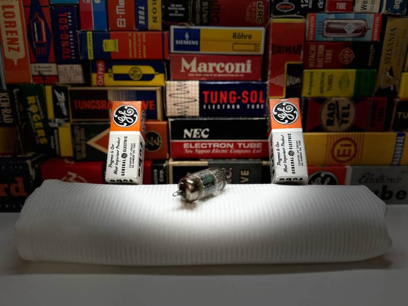 1x VintageNOS GE USA 5814A /FatGetter + MilitaryEdtn /Rugged Premium Grail 12AU7 ECC82 Plugin Sub /GreatMids! FullBody WarmTone Holographic Detail image 1