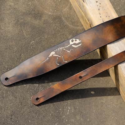 Burny Black Custom Guitar Strap For Acoustic or Electric Guitars - tyrannosaurus made to order - oil made to order - oil image 6
