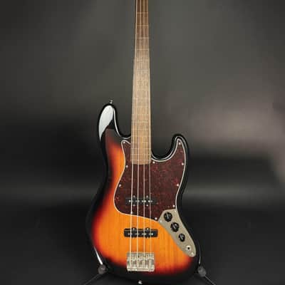 2019 Squier Classic Vibe '60s Fretless Jazz Bass - Sunburst image 1