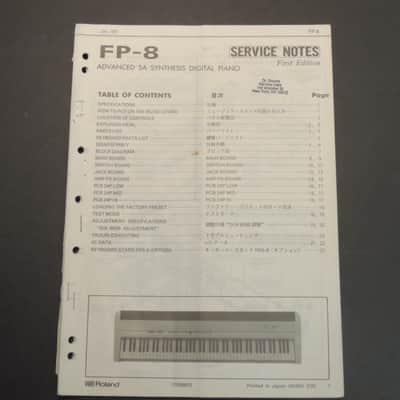 Roland FP-8 Service Notes [Three Wave Music]