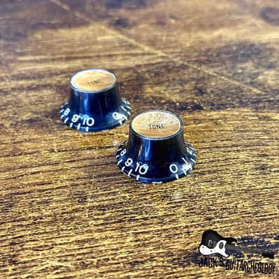 Gibson Custom Shop Reflector Knobs- 2 Tone *Light Relic* (2020s - Black/Gold) image 2