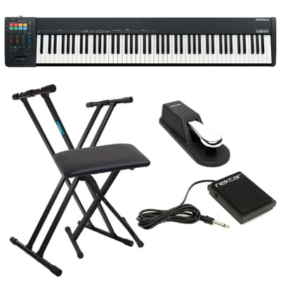 Roland A-88MKII MIDI Keyboard Controller, Keyboard Stand, Bench, Sustain Pedal, Nektar NP-1 Bundle