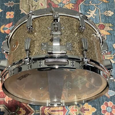 Slingerland Radio King Solid Maple Snare Drum - 7 inches x 14 inches, Gold Glass image 7
