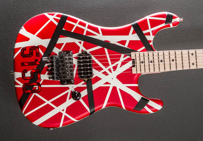 EVH Striped Series 5150 - Red w/Black and White Stripes image 1