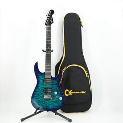Charvel Pro-Mod Plus DK24 HH 2PT EB QM Guitar w/ Seymour Duncan Pickups & Gig Bag - Chlorine Burst image 11