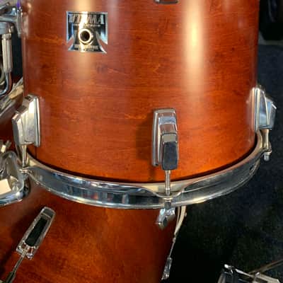 Vintage 1980's TAMA Royalstar 7-Piece 8/10/12/13/16/22 Drum Kit Set in Super Mahogany Satin w/ Metal Snare Drum image 7