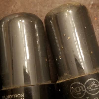 RCA Matched Pair (2) 6V6GT AT1000 TESTED Vacuum Tubes greyglass black plate Beam Power 6V6 1945-1958 image 10