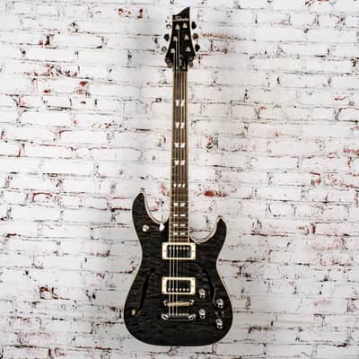 Schecter - Diamond Series C-1E/A Semi-Hollow Electric Guitar, Grey Quilted Maple - x0028 - USED image 2