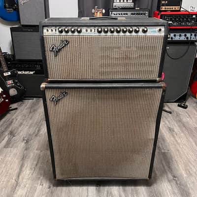 Fender Bandmaster Reverb 2-Channel 40-Watt Guitar Amp Head & 2x12 Cab 1970s - Silverface image 1