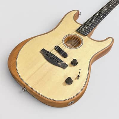 Fender American Acoustasonic Stratocaster USA Acoustic Electric Guitar - Natural image 12