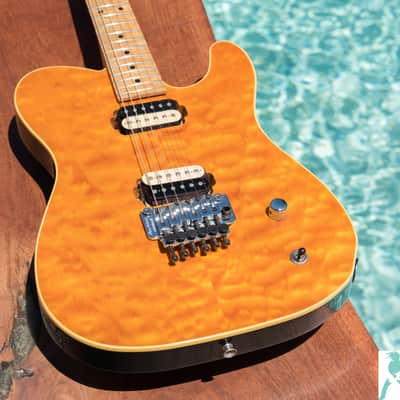 Classic 1990 Fender Japan - Custom “Order Made” Telecaster Amber Finish- Monster Quilt Top - Seymour Duncan Slash Pickups image 9
