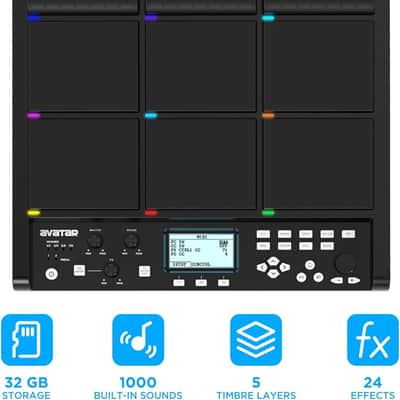 Avatar PD708 Sample Percussion Drum Pad mini Drum Portable Kit similar to Roland SPD SX Pro image 2