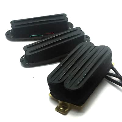 DFHR Rails HSS Pickup Set, Super-Hot Humbucker Rail Bridge Middle & Neck SH Set, Black image 3