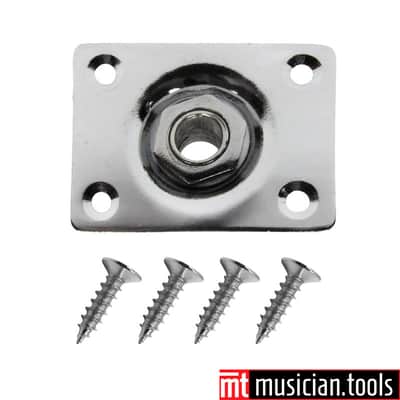 Musician.Tools - Chrome/Silver Rectangle Plate & Input Jack for PRS, Epiphone, Gibson and others image 1