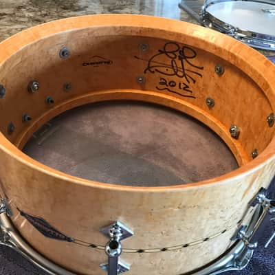2012 Signed Craviotto 13 X 6 BIRDSEYE MAPLE W/Inlay image 2