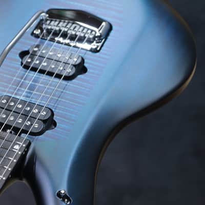 Ernie Ball Music Man Majesty Blue Silk Neckthrough Design Electric Guitar w/Case image 12