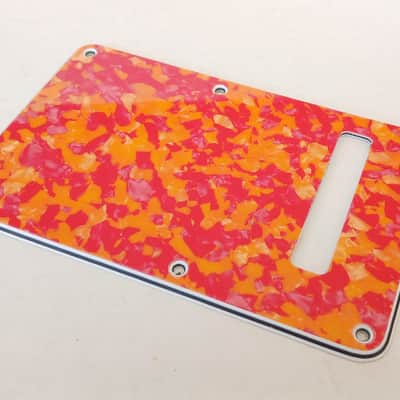 Strat Guitar Tremolo Cover - Pink / Yellow Gold Pearloid NEW image 2