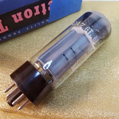 Mullard 1% Tight Matched Pair (2) EL34 6CA7 dual getter tNOS AT1000 TESTED Vacuum Tubes Blackburn Xf2 brown base Power Pentode 1962-1968 image 21
