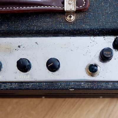 1960 Ampeg Guitaramp 518 Dolphin Special Vintage Tube Amp 1x12 Navy Random Flair image 6