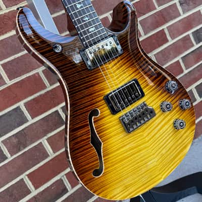 PRS Private Stock McCarty 594 Semi-Hollow Tremolo, Sandstorm Dragon's Breath, East Coast Wide Flame Maple Top, Black Limba Body, Curly Maple Neck, Brazilian Rosewood Fretboard image 3