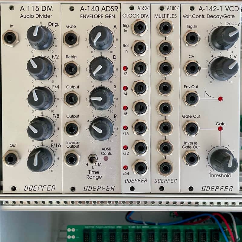 Doepfer Bundle of A-100 modules: A-115 A-140 A-160-1 A-A-180-1 A-142-1 - Silver image 1