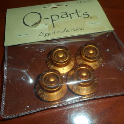 Q-Parts Aged Collection Vintage Style Bell Knobs (4) For Les Paul - AMBER