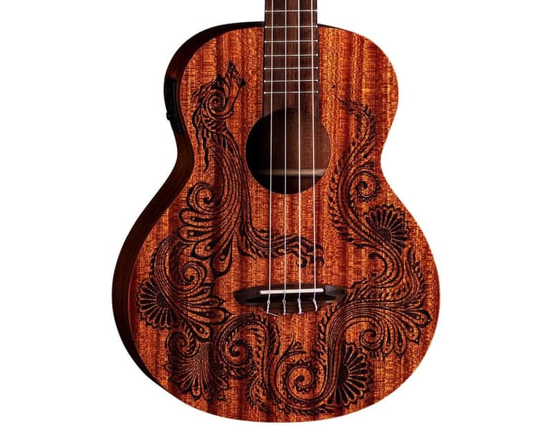 Luna Uke Henna Dragon Mahogany Baritone w/Pre - Open Box image 1