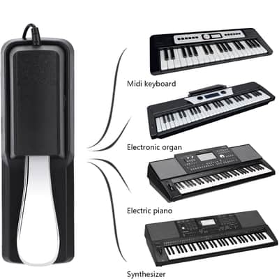 Sustain Pedal, Sustain Pedal for Keyboard Universal, Premium Piano Pedal for Keyboard with Polarity Switch for MIDI Keyboards, Digital Pianos, Yamaha, Casio and More, 1/4'' Input Plug image 3