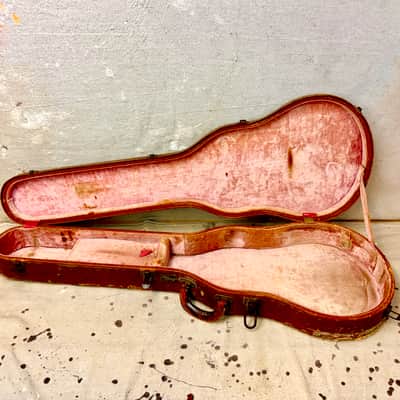1950's Gibson Les Paul Guitar Case Brown-Pink Lifton 4 Latch Flat Top ~1952-1954 image 2