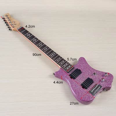 Custom Sparkle Purple HH Electric Guitar, Basswood Body, Maple Neck image 3