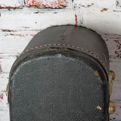 Victoria Luggage Co 1960's Dreadnought Acoustic Guitar Hard Shell Case Black and Yellow VINTAGE image 2