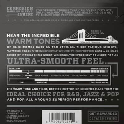 D'Addario ECB81-5 5-String Bass Guitar Strings, Light, 45-132, Long Scale image 2