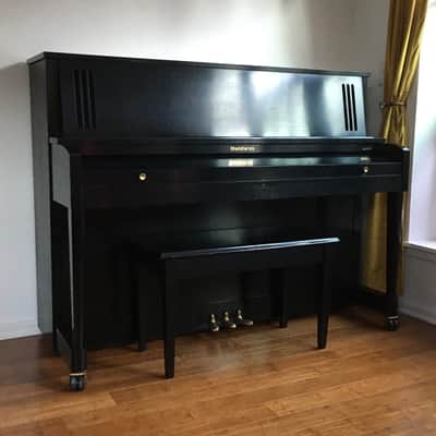 1994 Vintage Made in USA Baldwin 243HP Ebony Black Lacquer Acoustic Upright Studio Piano + Original Bench Key image 1