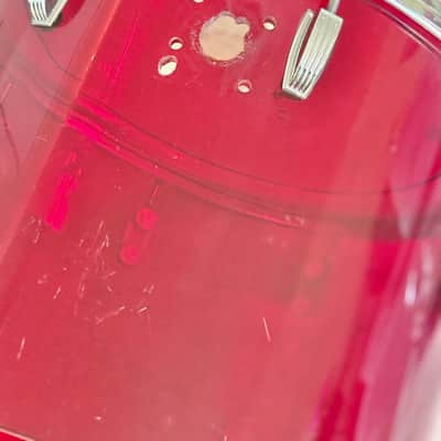 Vintage 70's Ludwig Vistalite 15" Concert Tom Red Acrylic for Drum Set Kit 1970s image 6