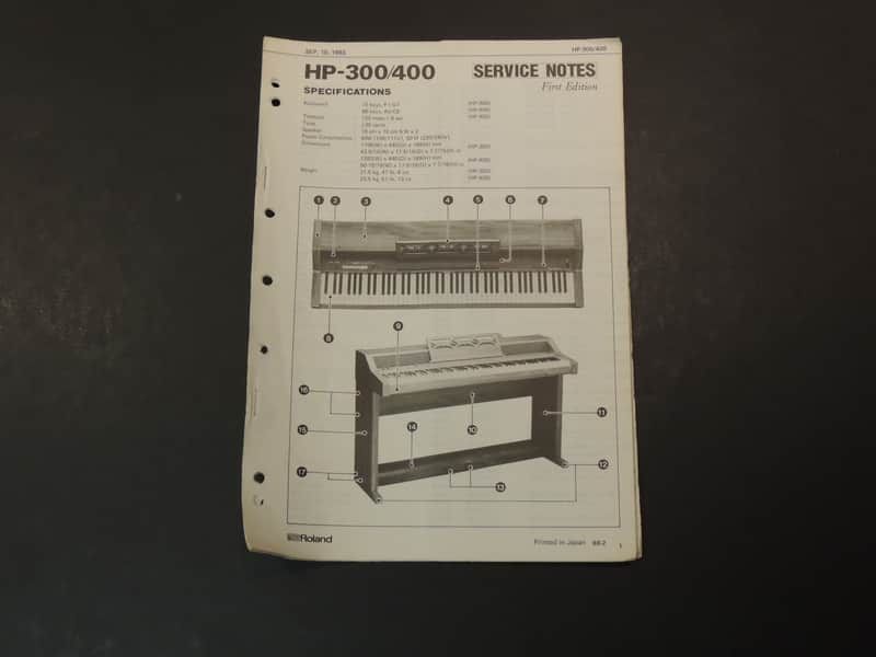 Roland HP-300/400 Service Notes /Manual [Three Wave Music] image 1