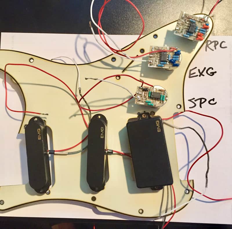 EMG 85 SA SA - black + SPC, EXG, RPC , switch, jack + all drawings, diagrams to wire up - mid 1980's image 1