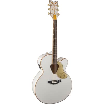 Gretsch G5022CWFE Jumbo Falcon CE Cutaway Electric White - Acoustic Guitar image 2
