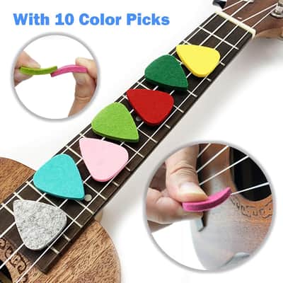 Ukulele Beginner's Kit: Chord Chart, Fretboard Stickers, Picks - Black and White Vinyl, Ukulele Accessory image 7
