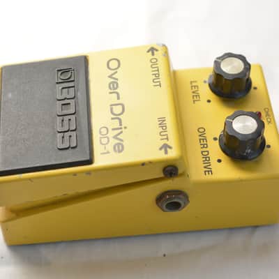 Boss OD-1 Over Drive (Black Label) 1981 - 1985 - Yellow Vintage Guitar Effects Pedal JRC4558D Made in Japan image 5
