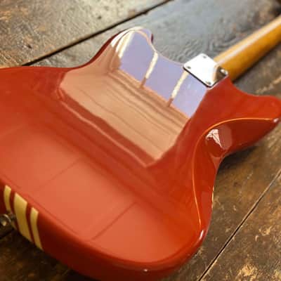 Fender Mustang 1973 RI Competiton Edition Fiesta Red w/ Matching Headstock MIJ 2012 Japan image 3