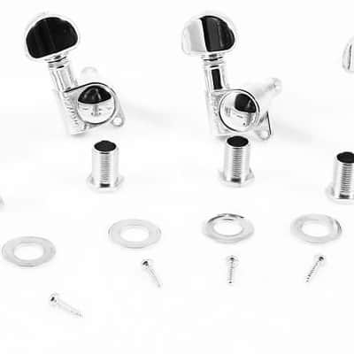 Grover Mini Rotomatic 6 In-Line, 205C6 Tuning Machines, Chrome image 3