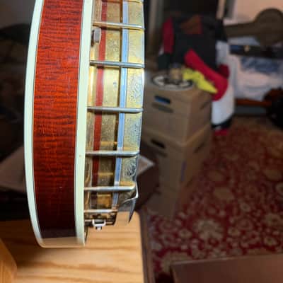 Recording King USA Greg Rich Prototype Five String Banjo Gold Plated Engraved 1997 - Cheery Sunburst Maple image 10