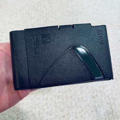 [RARE] Original Leather Case for AIWA P30 Walkman Cassette Player Cool Black ! image 1