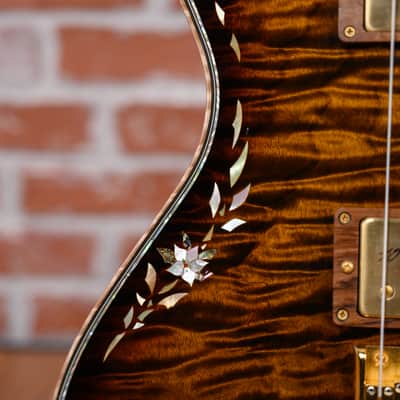 PRS Private Stock #1299 10th Anniversary Single Cut Trem Quilted Maple Top Tiger Eye Burst with Brazilian Rosewood 2007 w/OHSC image 14