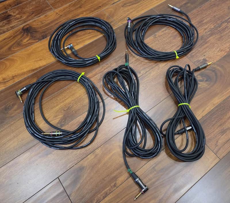 Guitar cable cord lot Gator Cableworks  30' Lot of 5 image 1