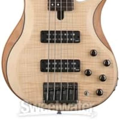 Yamaha TRBX605 5-String Flamed Maple Bass Guitar, Natural Satin image 2