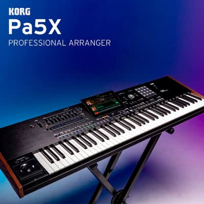 Korg 88-Key Pa5X Professional Arranger Bundle with Adjustable Keyboard Stand, Flip-Top Bench, Closed-Back Headphones, Sustain Pedal, and 1/4 Inch TS Cables (7 Items) image 2